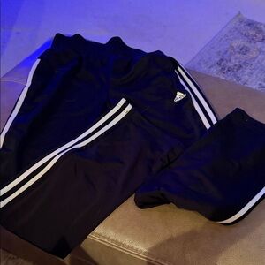 Adidas Women's Black Joggers with White Stripes